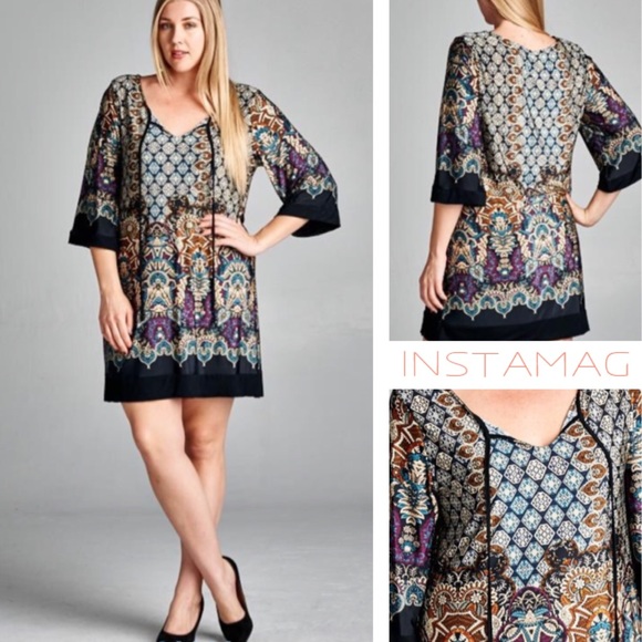 T.La Dresses & Skirts - 💥HP 6/17, 5/21💥BEAUTIFUL CONTRAST BORDER DRESS