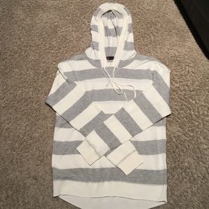 Grey and white striped sweater