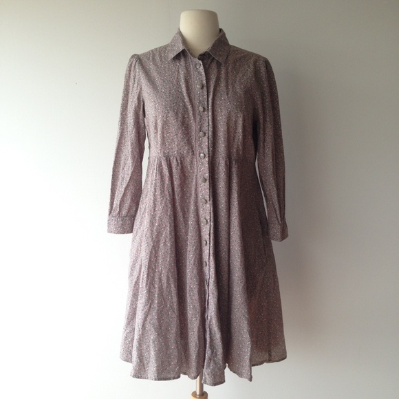 H&M Grey floral shirt dress - Picture 2 of 3