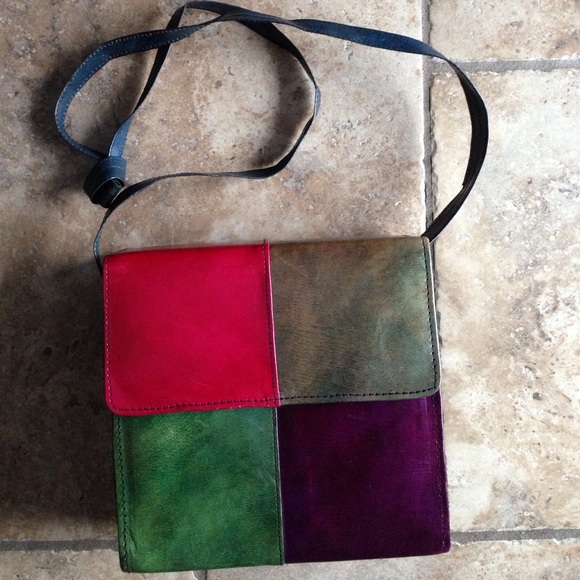 Color Block Leather Purse