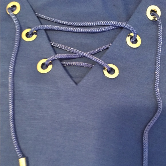 For Angie💕Gorgeous Royal blue tie top💕 - Picture 3 of 4