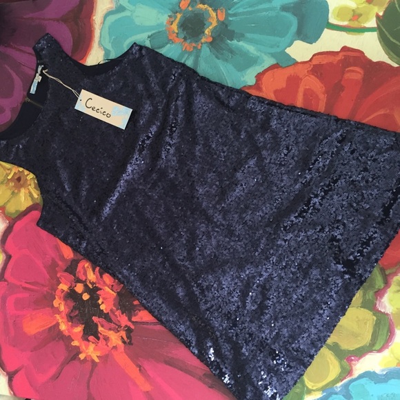 Navy blue sequin dress - Picture 3 of 3