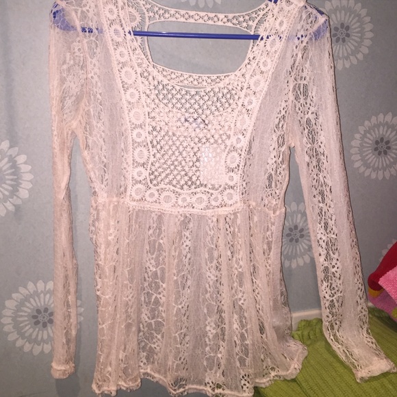 Blush pink lace top