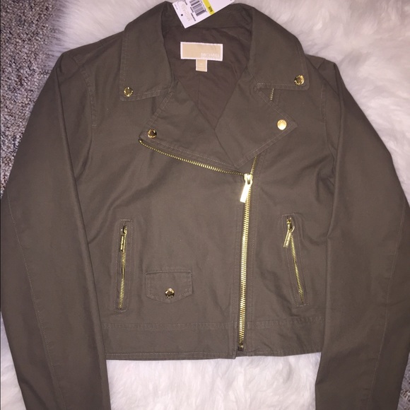 MICHAEL Michael Kors Jackets & Blazers - Michael Kors Army Green Moto Jacket