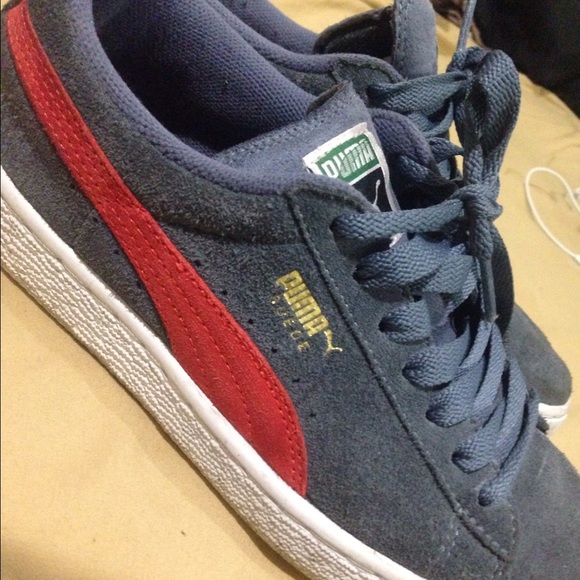 Gray suede Pumas