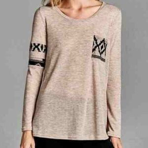 Taupe Aztec long sleeve