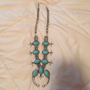 Faux turquoise squash blossom