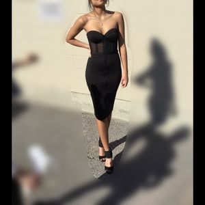 Strapless midi dress