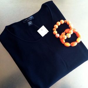 Cable & Gauge NWT 3x black knit top