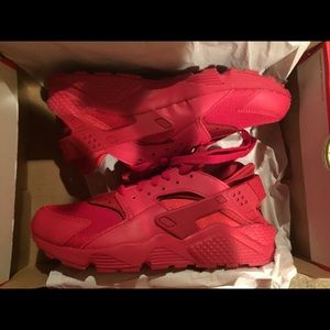 All red Nike Huaraches