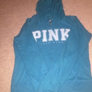 Blue PINK zip-up hoodie