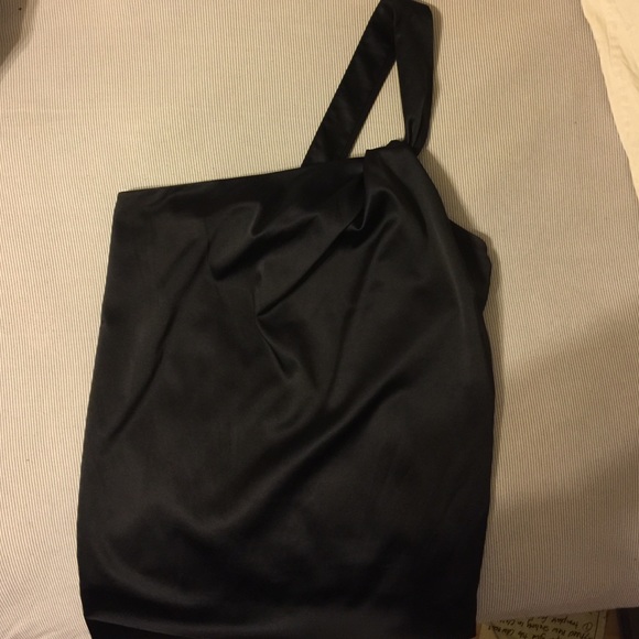 Black satin top