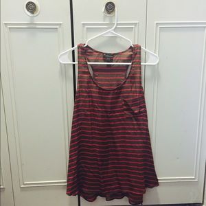 Maroon & Brown Stripes Silk Tank