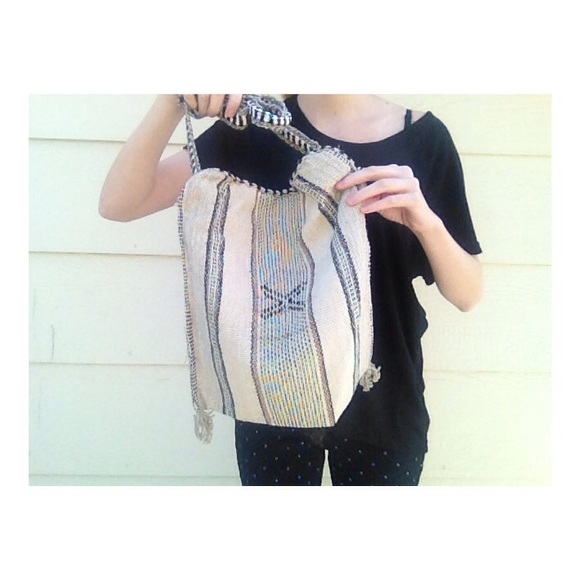 Handmade Baja tan black cross body bag purse - Picture 2 of 3