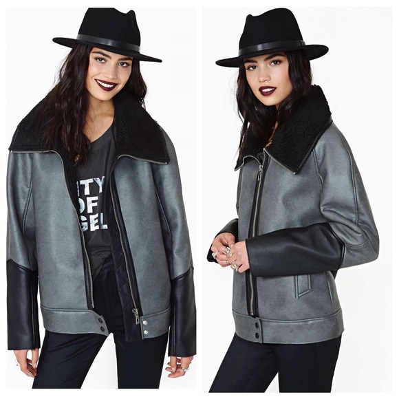 Nasty Gal Jackets & Blazers - Nasty Gal Eternal City Faux Leather Moto Jacket
