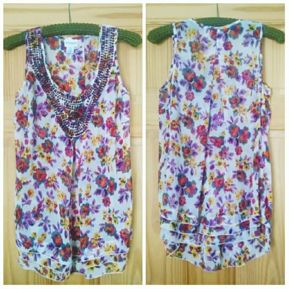 Floral Maternity Top with Beading