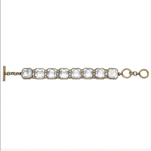 Retro Glam Square-Cut Crystal Bracelet