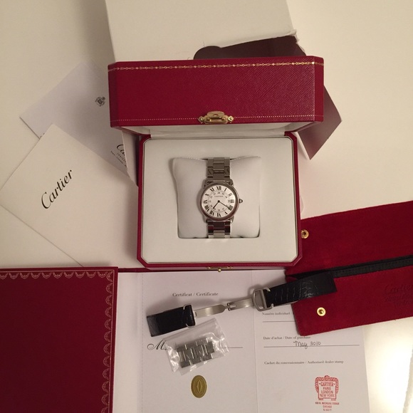 Authentic w/ all papers - Cartier Ronde Solo - Picture 2 of 4