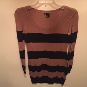 Long sleeve Black and Tan stripped dress