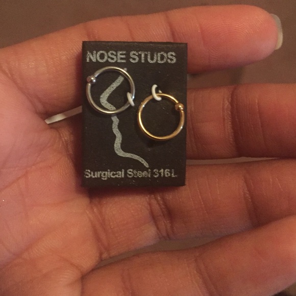 Gold & silver nose ring
