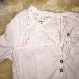 White Free People Henley
