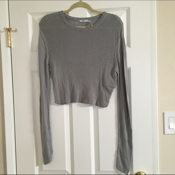 Kimichi Blue Grey Cropped Sweater