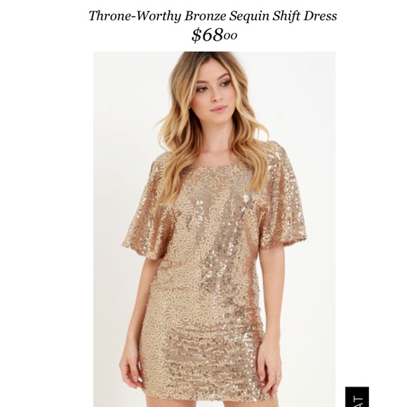 Bronze Sequin Shift Dress