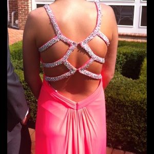 Hot pink prom dress