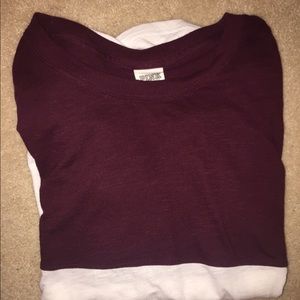 PINK Colorblock Long Sleeve tee