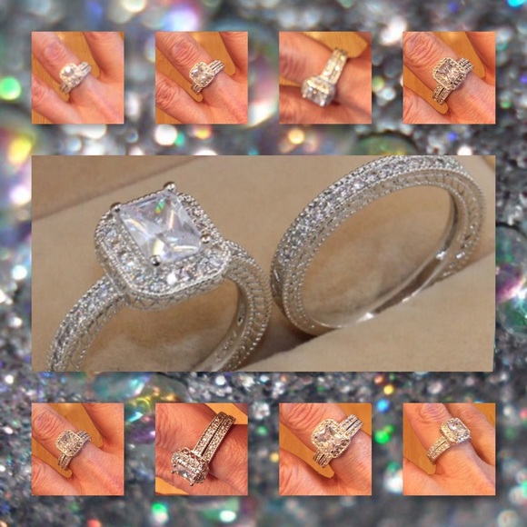 5⭐️BEST SELLER 🆕3CT Antique Style Wedding Set - Picture 2 of 5