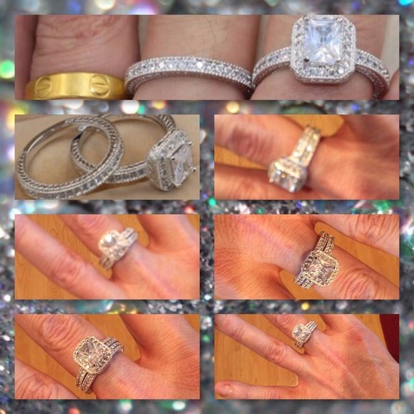 5⭐️BEST SELLER 🆕3CT Antique Style Wedding Set - Picture 3 of 5