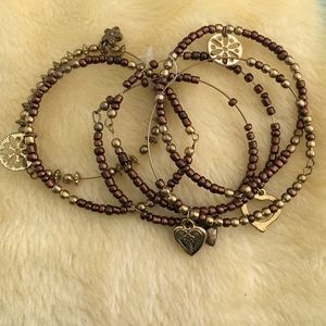 Gold and bronze/brown bangles