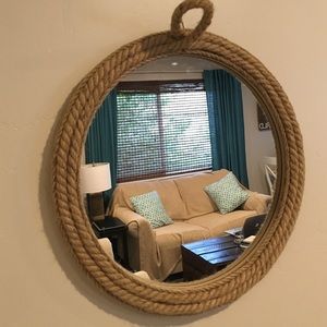 15.5in Rope Mirror - Coastal/Rustic Decor