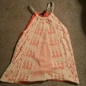 Pink, lacey tank top