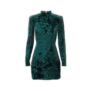 H&M X Balmain Silk Blend Velvet Dress