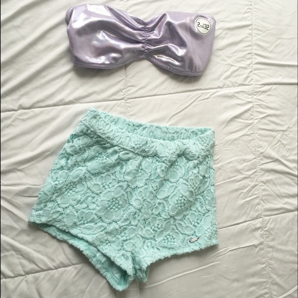💠 Turquoise Low-Rise lace shorts 💠 SZ XS