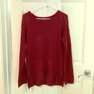Maroon Studded Sweater