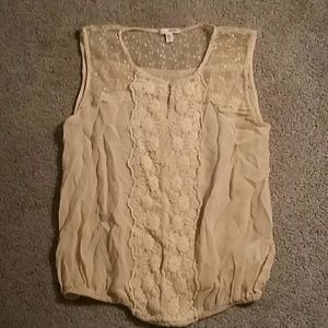 Cream lace tank top