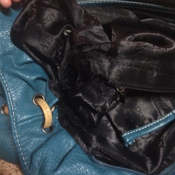 Adore Teal and Tan Handbag. - Picture 3 of 4