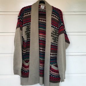 Oversized Patterned Sweater Cardigan