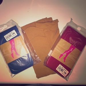 Three pairs of colorful tights