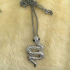 Silver snake necklace