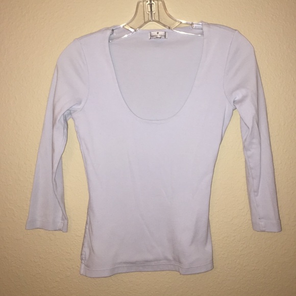James Perse Baby Blue Scoop Tee 1