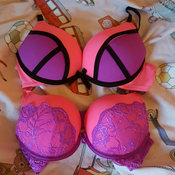 Pink and purple bra bundle