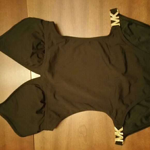 Michael Kors Black Cut Out One Piece Swimsuit