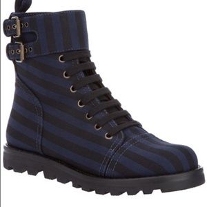 Marc by Marc Jacobs navy striped boots