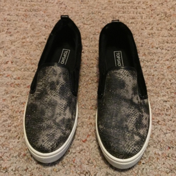 Topshop snakeskin slip on sneakers