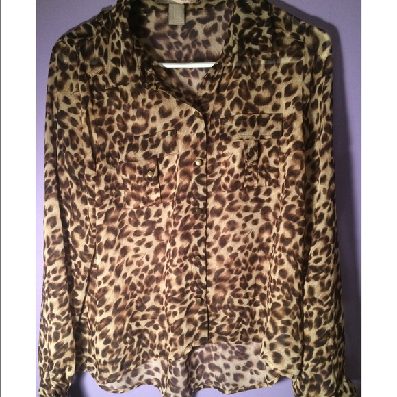 Cheetah print blouse
