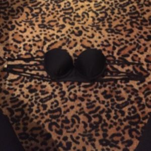 strappy black swim top size small