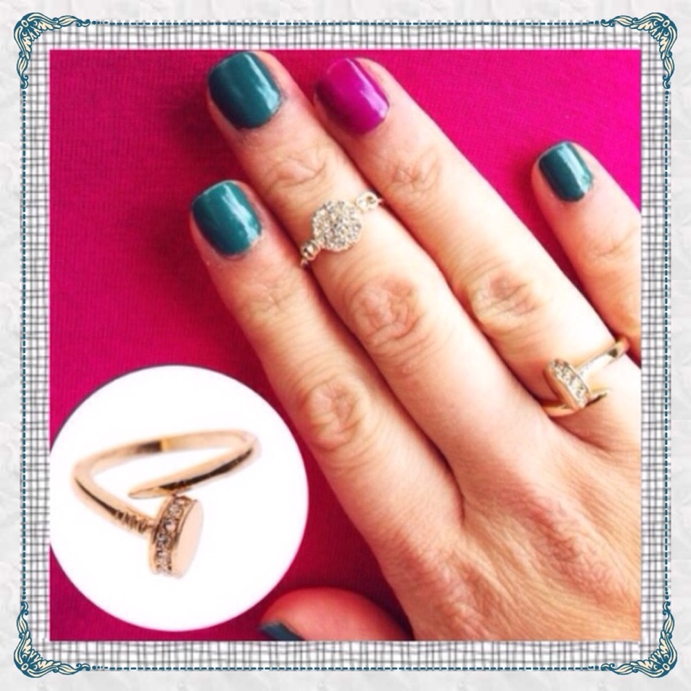 🔥CLEARANCE ✨14k Gold Micro Pave Nail Wrap Ring
